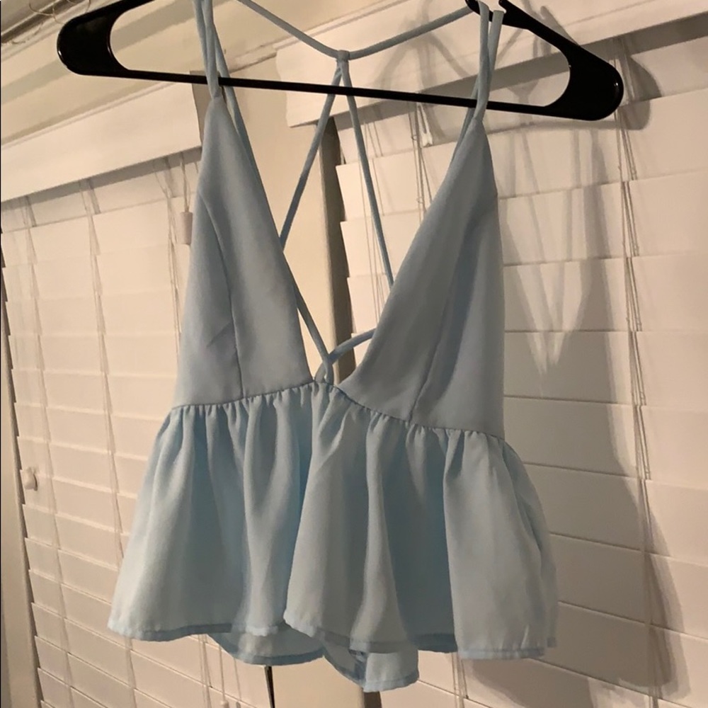 Silence + noise light blue top size XS